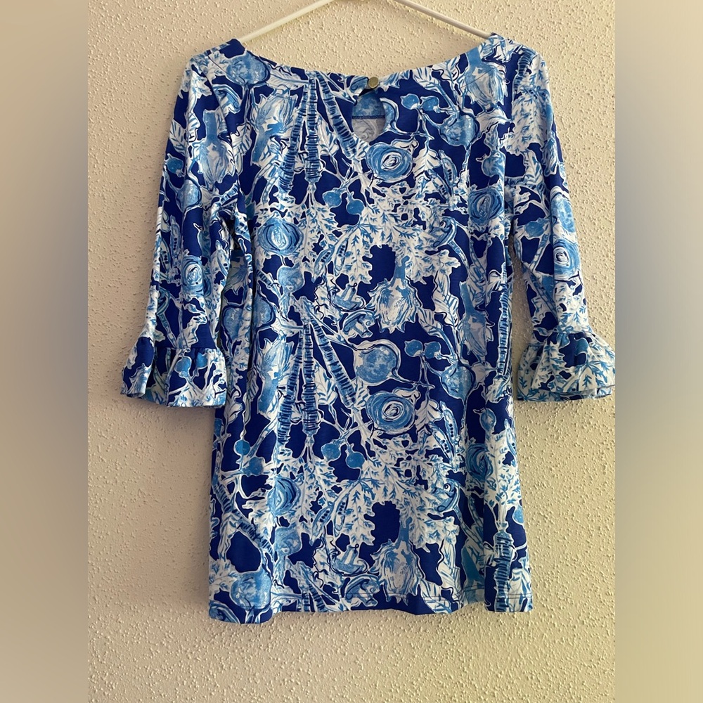 NWT - Women’s Small Lilly Pulitzer Waverly Ruffle 3/4 sleeve Top - Picture 2 of 10